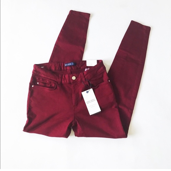 Zara burgundy skinny jeans - Picture 4 of 4